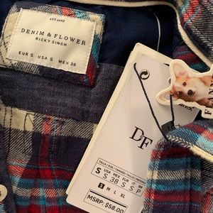 Men’s Denim & Flower Shirt